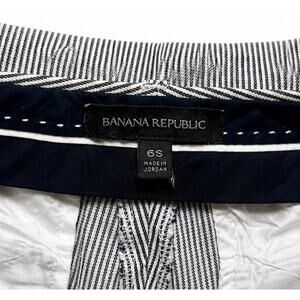 Banana Republic Sloan Pinstripe Ankle Pants 6S Blue White Career Trouser
